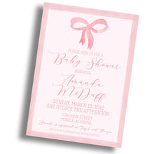 Load image into Gallery viewer, Bow Baby Shower Invitation
