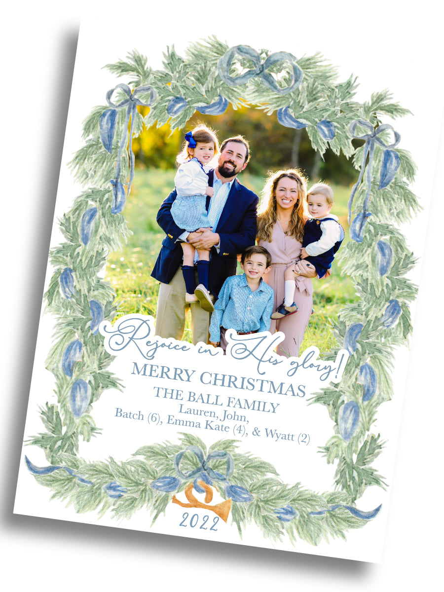 Rejoice in His glory Christmas Family Card
