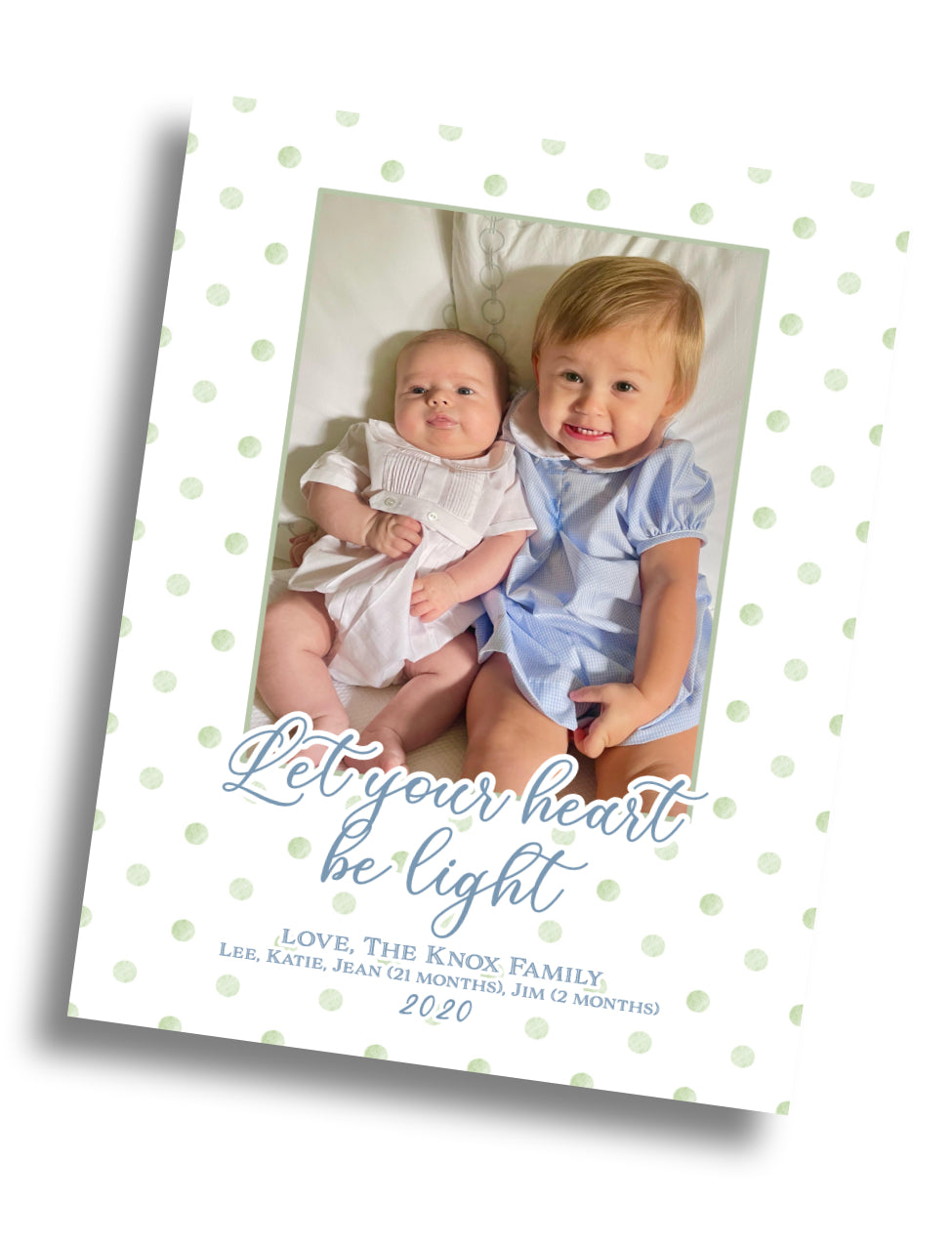 Let Your Heart be Light Christmas Family Card