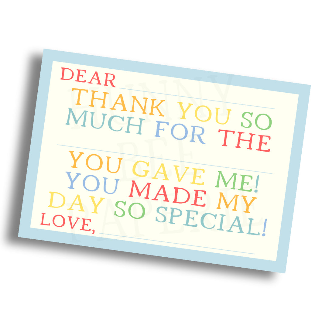 Fill-in Thank You Notes