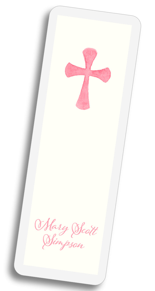 Cross Religious Bookmark - Pink