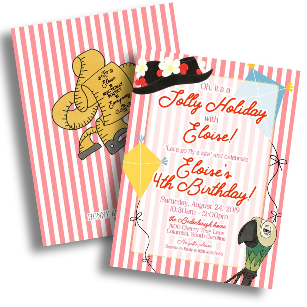 Mary Poppins Birthday Invitation