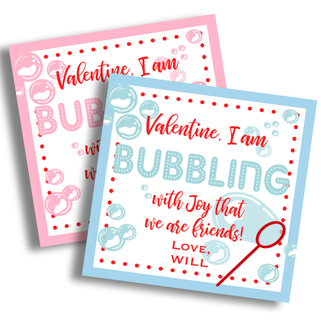 Bubbling Valentine Card - PRINTABLE