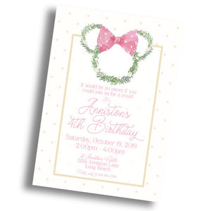 Floral Minnie Mouse Birthday Invitation
