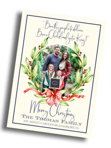 Born a Child and yet a King Christmas Family Card