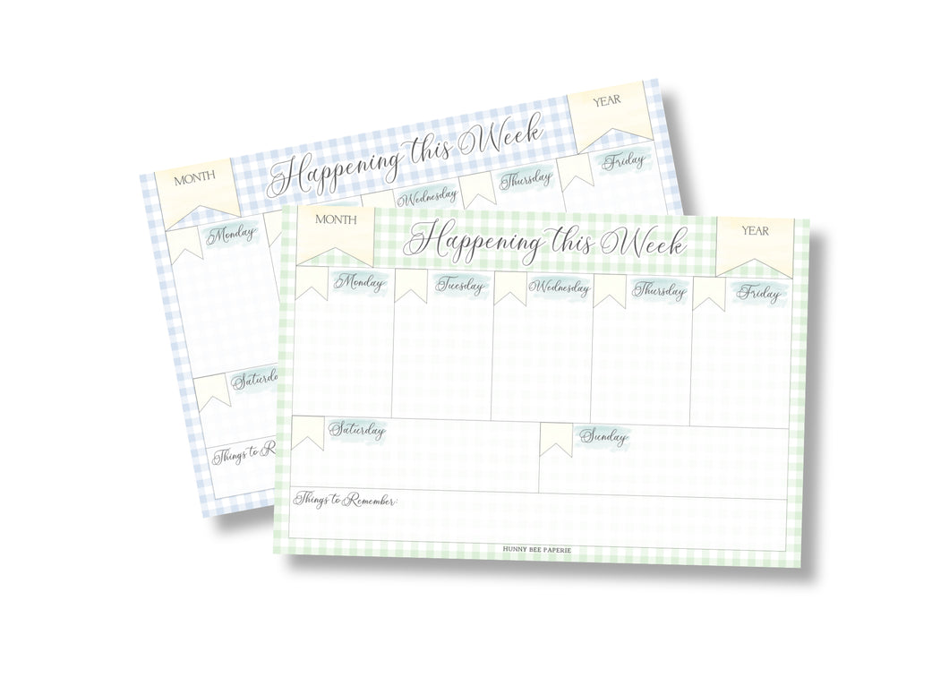 Weekly Gingham Planner Notepad