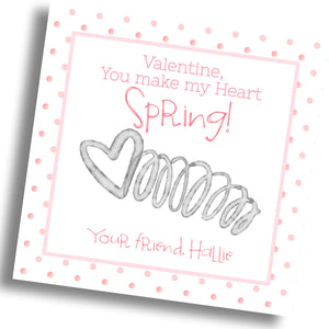 Slinky Spring Valentine Card - Silver Spring - PRINTABLE