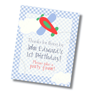 Airplane Birthday Party Sign