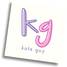 Load image into Gallery viewer, Colorblock Initial Calling Card - purple/pink
