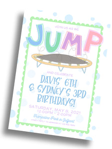 JUMP Birthday Invitation - Pastel
