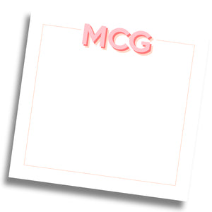 Monogram Block Notepad - Pinks