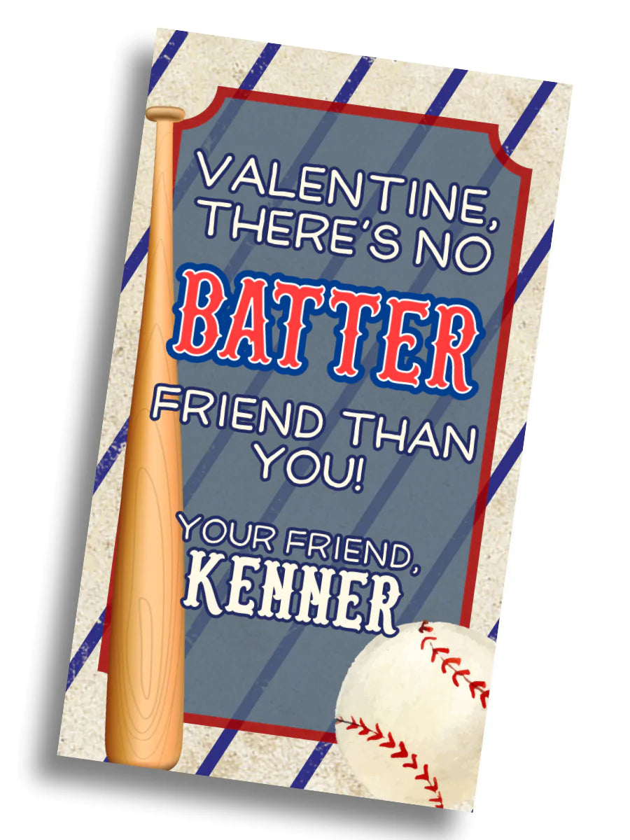 Vintage Baseball Valentine Tag - PRINTABLE