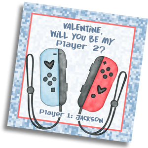 Gamer "Player 2" Valentine Card - Boy - PRINTABLE