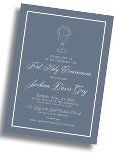 First Holy Communion Invitation - Blue