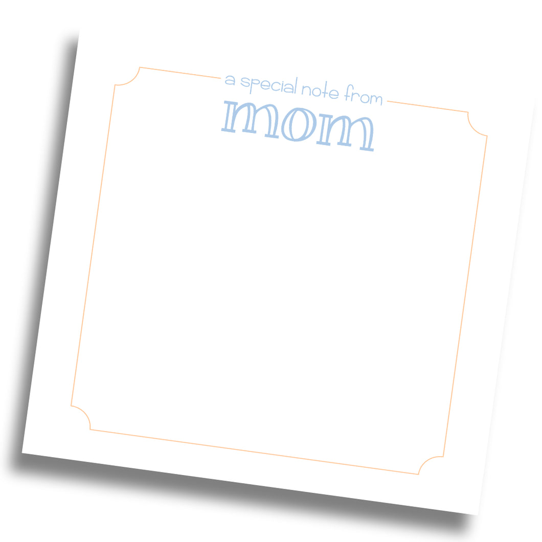 A Note from Mom Notepad - Blue