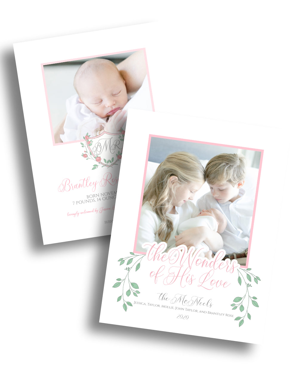 The Wonders of His Love Christmas & Birth Announcement Family Card