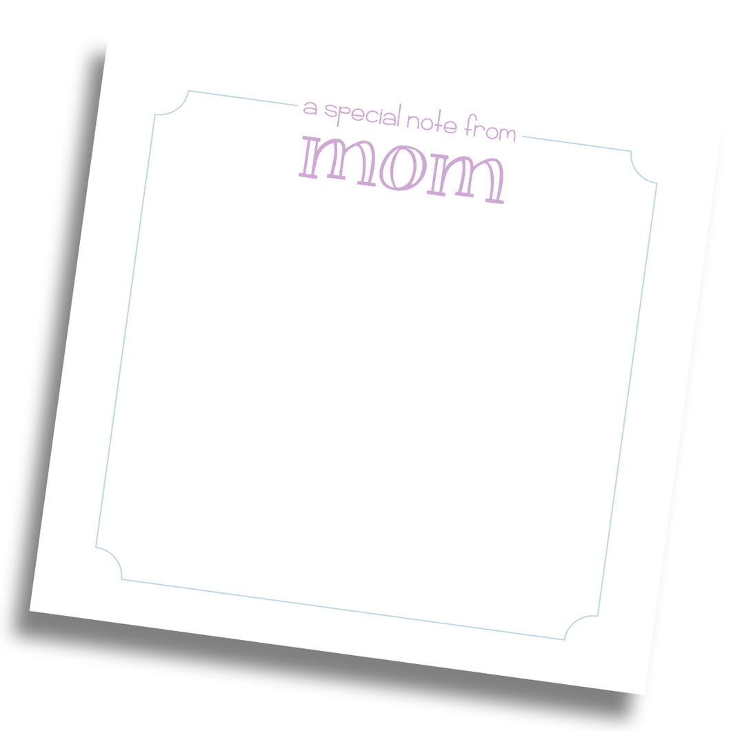 A Note from Mom Notepad - Purple