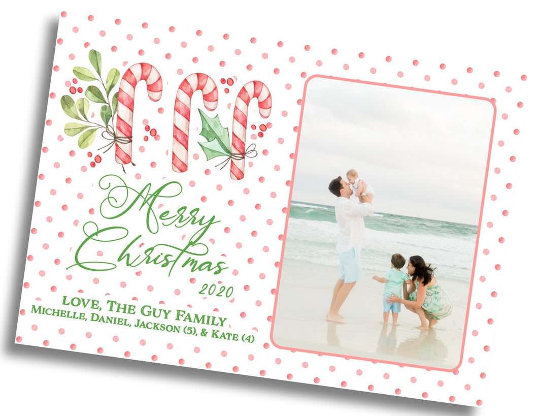 Candy Cane Family Card