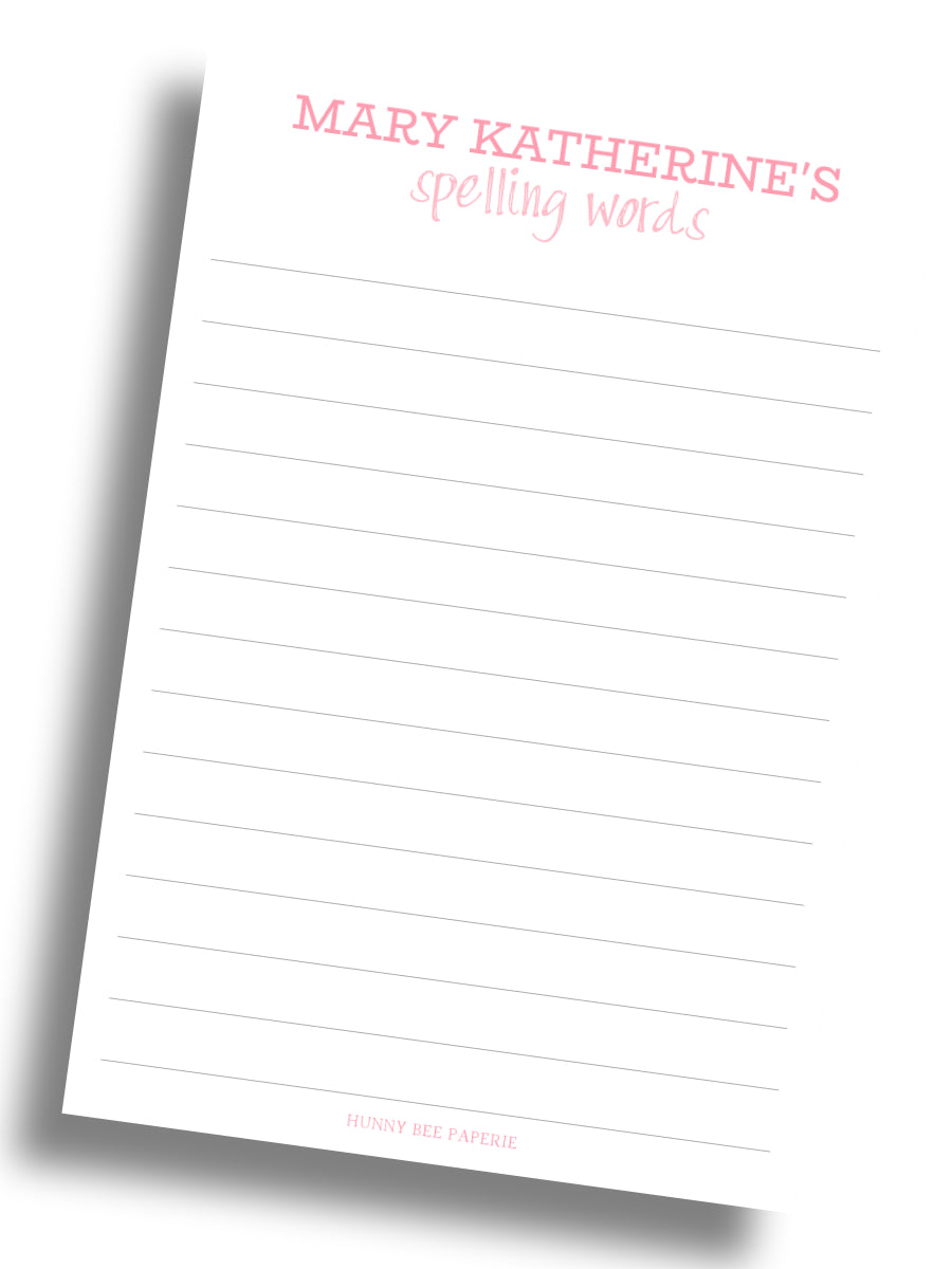 Spelling Notepad - Pink