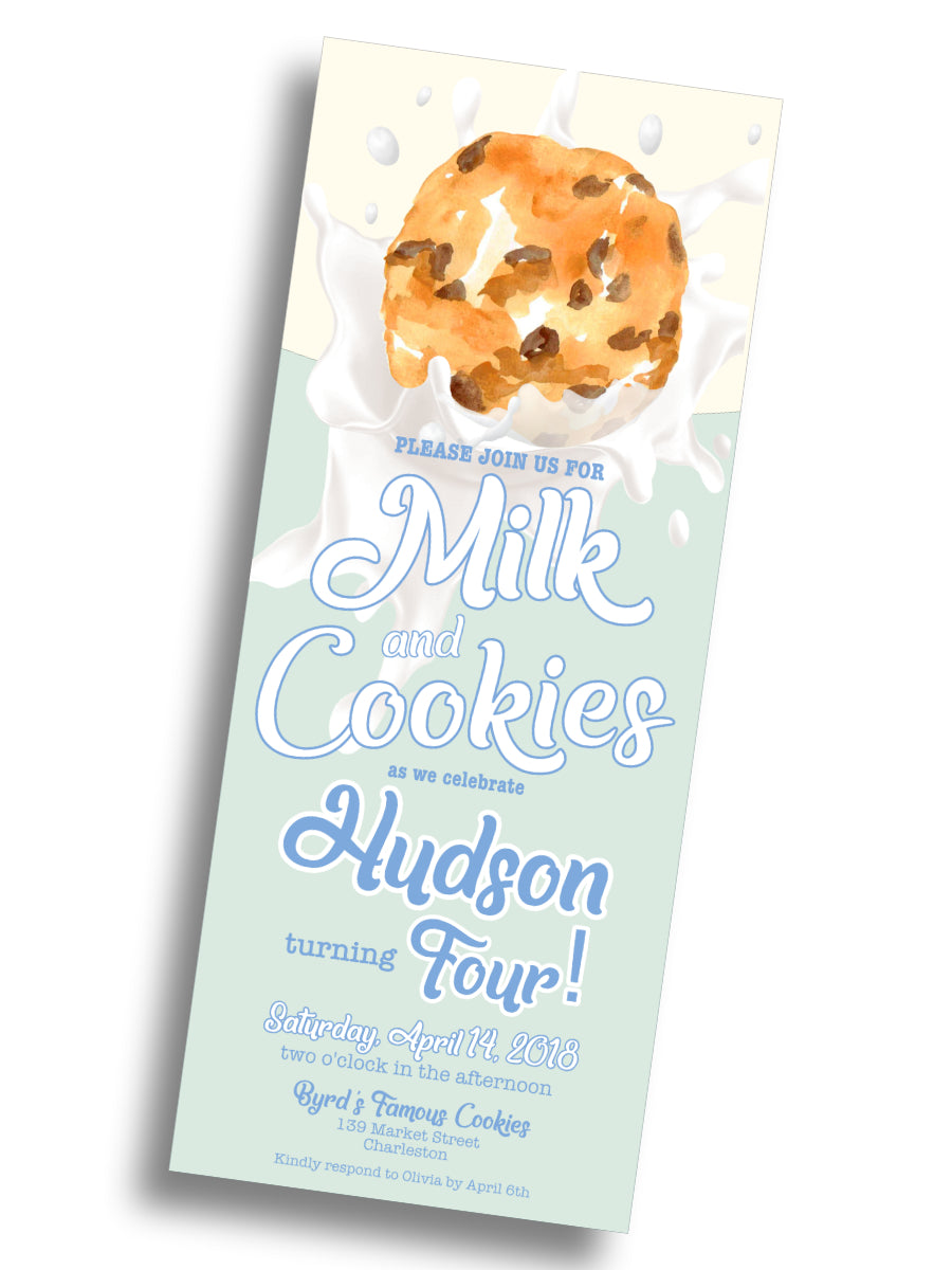 Milk & Cookies Birthday Invitation
