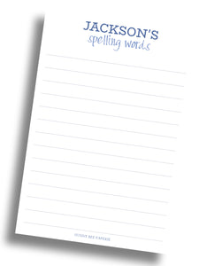 Spelling Notepad - Blue