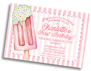 Sweet Popsicle Birthday Invitation