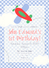 Load image into Gallery viewer, Airplane Birthday Invitation
