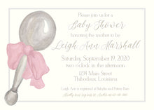 Load image into Gallery viewer, Vintage Baby Rattle Shower Invitation
