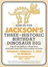 Load image into Gallery viewer, Dinosaur Dig Birthday Invitation
