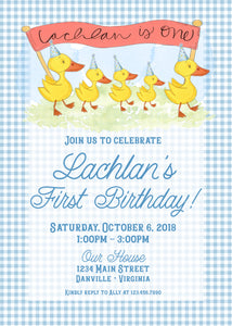Duckies Birthday Invitation