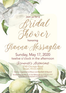 Mediterranean Bridal Shower Invitation