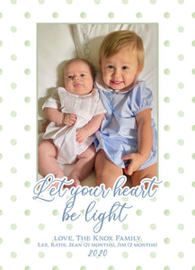 Let Your Heart be Light Christmas Family Card
