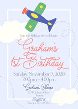 Load image into Gallery viewer, Little English Airplane Birthday Invitation
