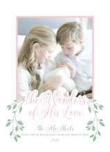 Load image into Gallery viewer, The Wonders of His Love Christmas &amp; Birth Announcement Family Card
