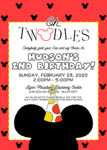 Oh, TWO-dles Mickey Mouse Invitation