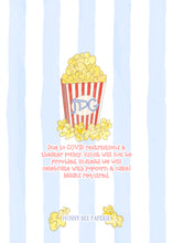 Load image into Gallery viewer, Popcorn Movie Birthday Invitation - Blue
