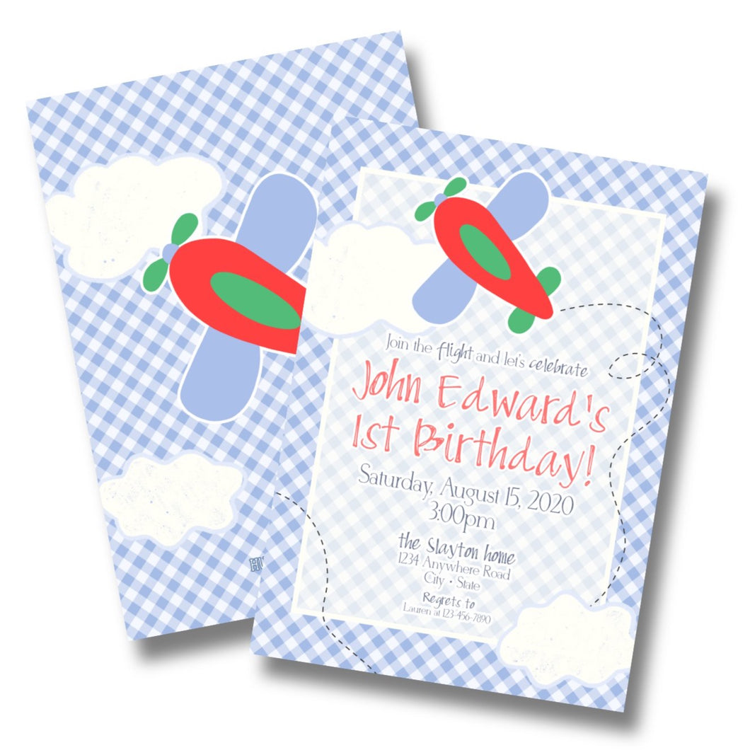 Airplane Birthday Invitation