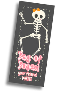 Bag of Bones Skeleton Gift Tag - Girl
