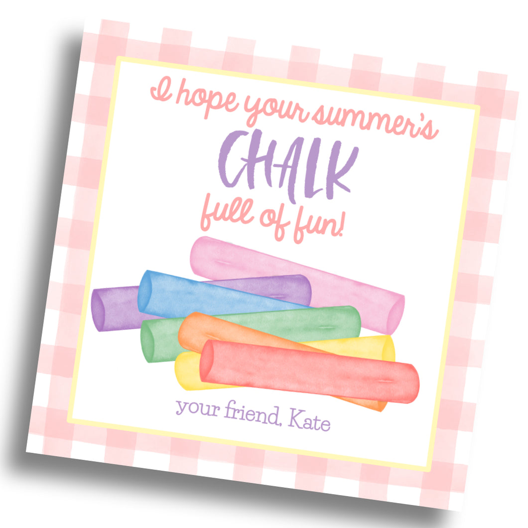 CHALK Full of Fun Summer Gift Tag - Pink