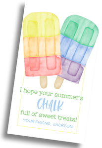 CHALK Full of Sweet Treats Summer Gift Tag - Blue