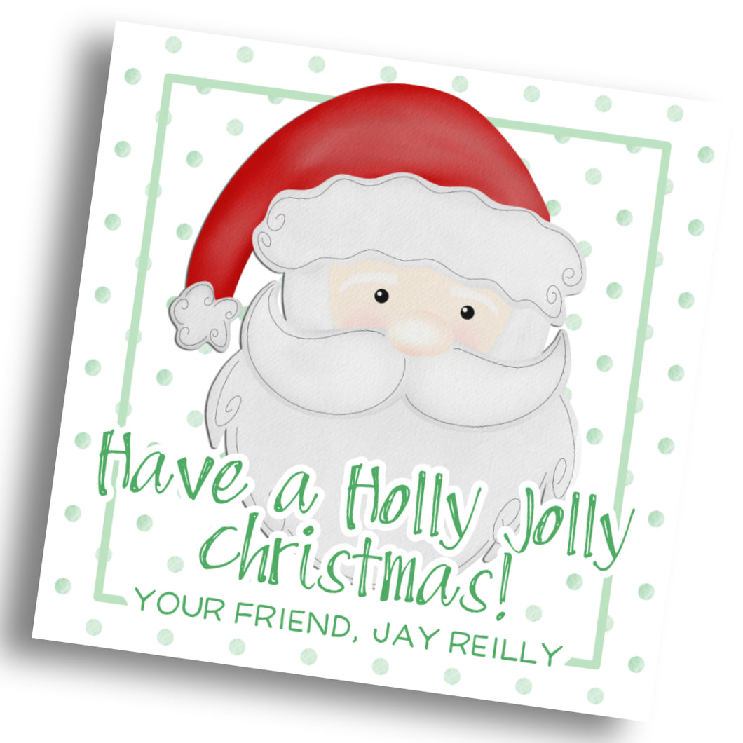 Santa Holiday Gift Tag Stickers