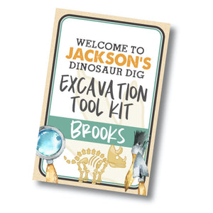 Dinosaur Dig Excavator Kit Tag
