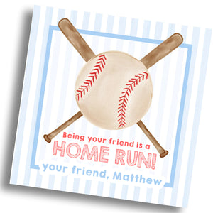 Home Run Baseball Valentine Card - PRINTABLE