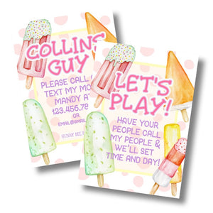 Ice Cream Play Date Card