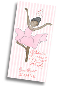 Ballerina Valentine Card - PRINTABLE