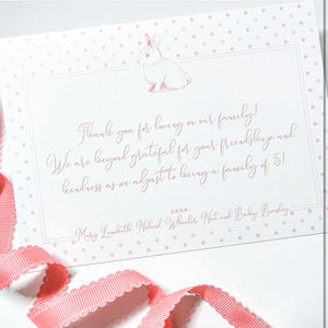 Bunny Thank You Note - Pink