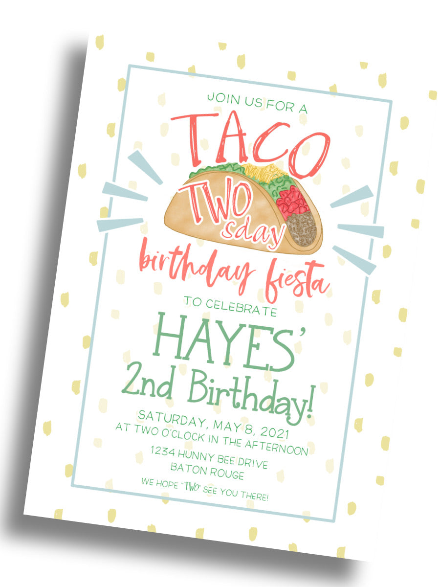 Taco TWOsday Birthday Invitation