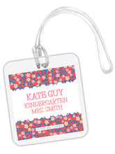 Load image into Gallery viewer, Liberty Inspired Strawberry Square Bag Tag
