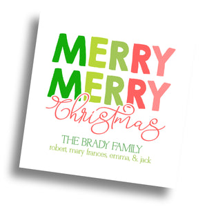 Merry Merry Christmas Colorblock Gift Card
