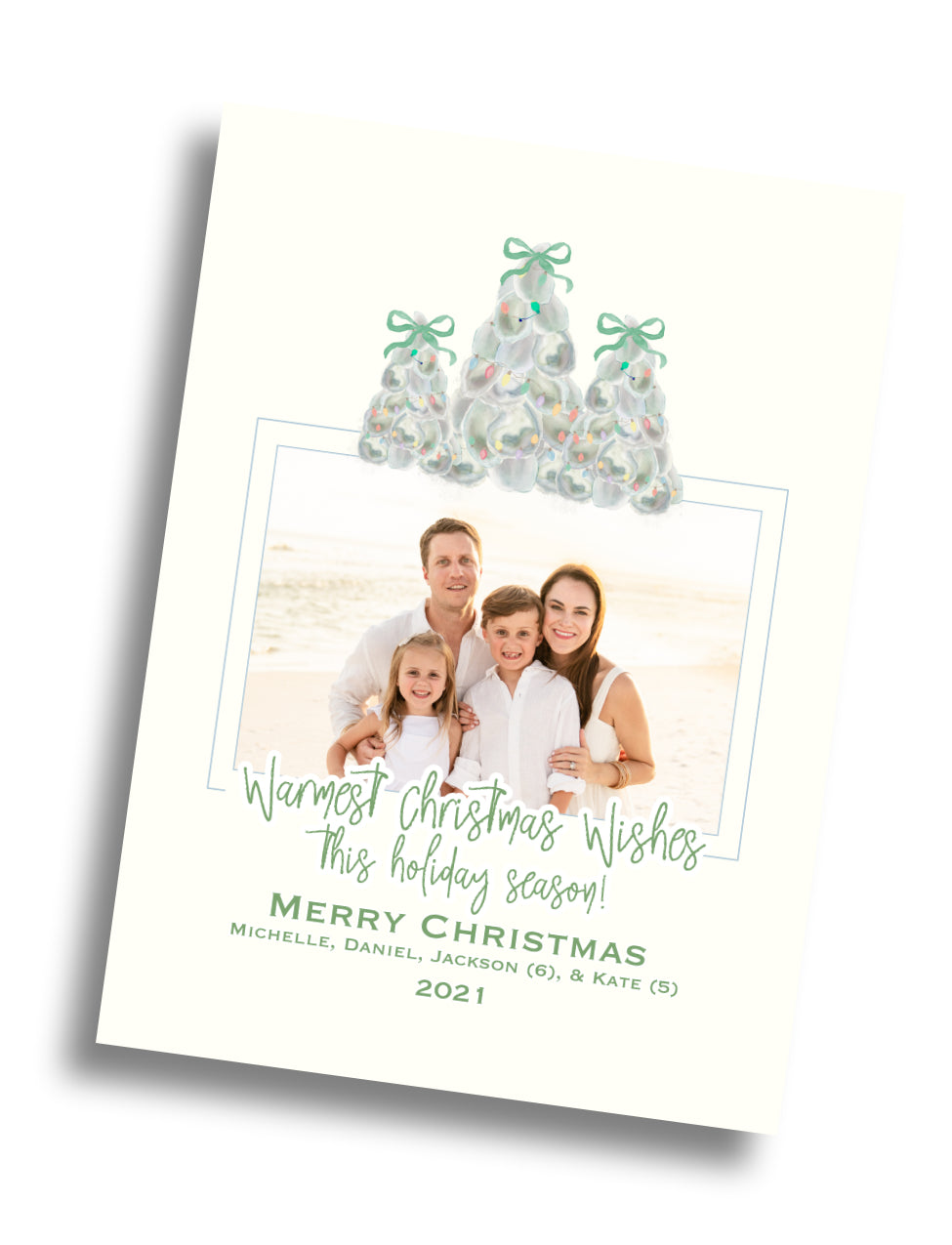 Oyster Christmas Tree Family Card